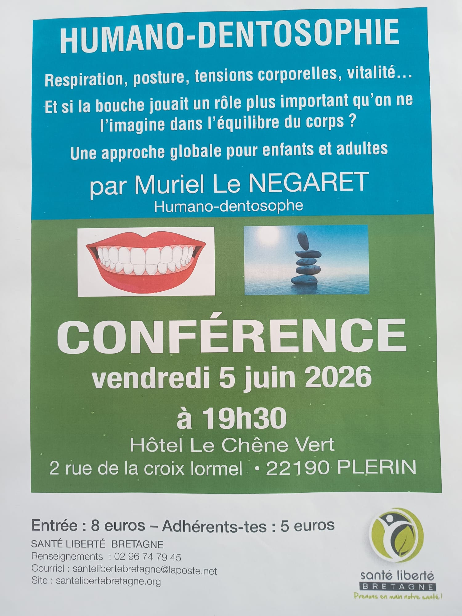 Affiche de la conférence Humano-Dentosophie du 5 juin 2026 à Plérin